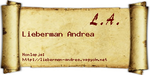 Lieberman Andrea névjegykártya
